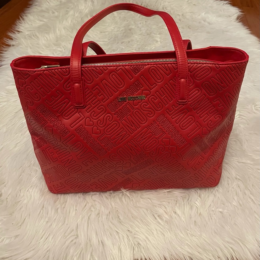 Like new red love moschino bag